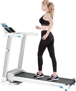 B08VF4GHVJ 2.0Hp Folding Treadmills with Large Desk and Heavy Duty Steel Frame, Best Walking Running Treadmill Machine for Home Gym Office Cardio Use,Foldable Electric Running Machine Shock Absorption