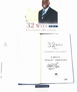 B08W2LLGBS Authentic Autographed Magic Johnson Book PSA/DNA 32 Ways To Be A Champion In Busine