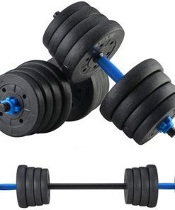 B08RJ6ZZ9H LAOGANDIE Adjustable Dumbbells Set, Home Fitness Equipment for Men and Women Gym Work Out Exercise Training with Connecting Rod Used as Barbells (1 Pair)