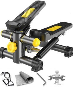 B08SJHBNBB ZJDU Stepper, Mini Twisting Stepper Exercise Machine,Step Machine for Exercise with Resistance Bands and LCD Display, for Home Workout Fitness Training Gym Equipment,Yellow