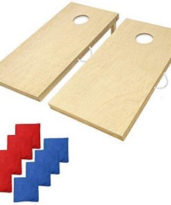 B08TR5JBQB haxTON Solid Wood Cornhole Sets Set - Includes 8 beanbags, suitcases, and Game Rules: Size 4'x2' or 3'x2'' Cornhole Game, Cornhole Boardsï¼ŒEasy to Carry, The Favorite Outdoor Game of Activity Day