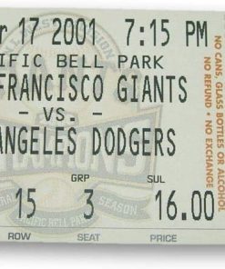 B08VFCTPX9 Barry Bonds Unsigned Full Ticket 500th Home Run Giants 4/17/2001