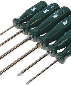 B0096POX5I SK Hand Tool 86326 SureGrip Auto 6-Piece Combination Screwdriver Set, P1 x 4", P2 x 4", P3 x 6" Phillips Screwdrivers, 1/4"x4", 5/16"x6", 3/16x4" Slotted Screwdrivers, Made in U.S.A.