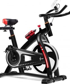 B08TWSX1RT Haieshop Exercise Bike Resistance Cardio Workout Seat Height with Electronic Watch and Mobile Phone Holder