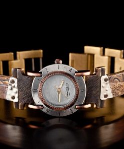 B08S3ZWS9G WATCHCRAFT Women's FFMV23 Full Moon Tri-Layer Copper and Silver Watch