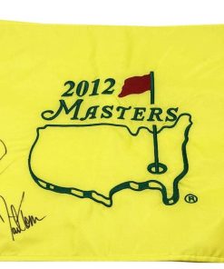 B08W2LZPH6 Authentic Autographed Miguel Angel Jimenez, David Toms 2012 Masters Flag ~ Certified