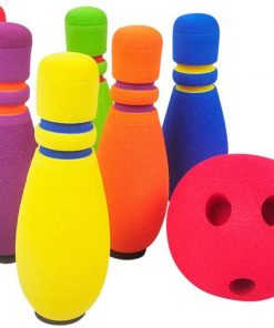 B08T128KBF Bowling Set Soft Bowling Set Colourful Skittles Toys for Kids with 6 Pins 1 Balls Outdoor Indoor Early Development Toy for Kids (Color : Multi-Colored, Size : One Size)
