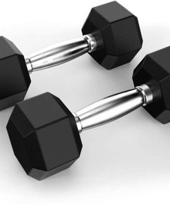 B08SQQVTH7 NoxwB Dumbbells Set of 2 Hex Heavy Barbell Dumbbell Weights for Women Men Metal Handles for Strength Training Exercise Fitness (5lb 20lb 30lb 50lb) (10 Pounds - Pair)