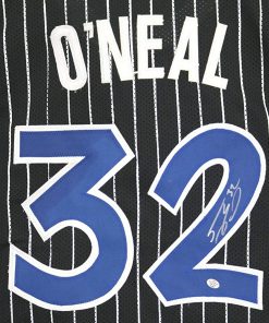 B08T1PX134 Shaquille Shaq O'Neal Orlando Magic Signed Autographed Black Pinstripe #32 Custom Jersey PAAS COA