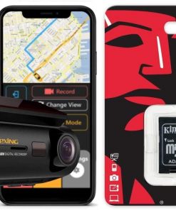 B08TT4MN1N Rexing V3 Dual Camera Front and Cabin Infrared Night Vision Full HD 1080p WiFi GPS, Parking Monitor & Kingston Canvas React 64GB 100MB/s (U3 A1) microSDXC Memory Card with Adapter