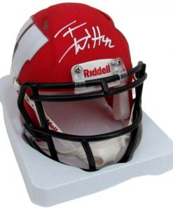 B08W3S1P6J T.J. Watt Wisconsin Badgers Signed/Autographed Red Mini Helmet JSA 157763