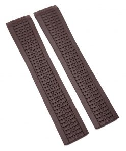 B08V1PYQRY 21mm Curved End Brown Rubber Watch Strap For Patek Philippe Aquanaut 5167
