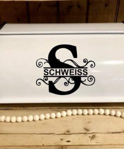 B08T1WQS77 Farmhouse Vintage Bread Box Home Decor Monogram