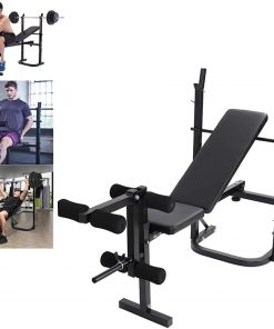 B08TG813T7 Olympic Weight Bench, Adjustable Weight Lift Bench Rack Set with Preacher, Curl Leg Developer, Squat Rack for Full-Body Workout Home Gym Weightlifting and Strength Training [Fast Delivery from The U.S.]