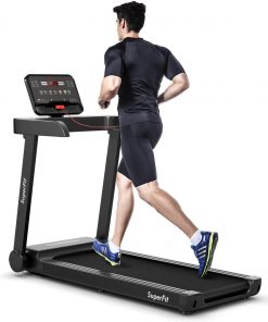 B08T66CVZJ Goplus 2.25HP Electric Treadmill with App Control, Large LED Digital Display, 12 Preset Programs, Heavy Duty Walking Jogging Running Machine for Home and Gym, Black