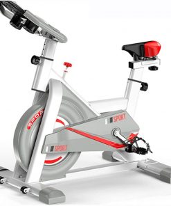 B08V8HH1Y8 Lhh Exercise Bike, Indoor Cycling, with Silent Belt Drive, Adjustable Seat & Armrest for Home Training, Cardio Workout,Gray