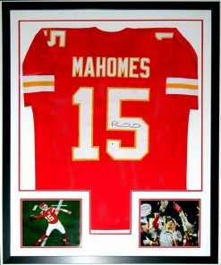 B08V15F48H Patrick Mahomes Authentic Signed Kansas City Chiefs Jersey and Super Bowl LIV Champion 8x10 - Beckett Authentication Services BAS COA Authenticated - Professionally Framed 34x42