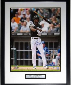 B08SJDXYSL Tim Anderson Signed Chicago White Sox Bat Flip 16x20 Photo - Beckett Authentication Services BAS COA Authenticated - Professionally Framed & Plate