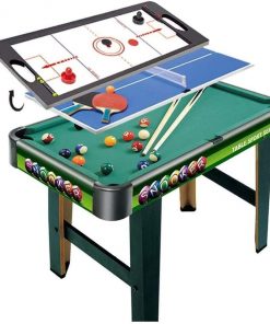 B08S31F7J3 LSF Shuffleboard Table MInlature Pool Table Multi Game Combination Table Set Indoor Game Table 3 in 1 Entertainment Table 32" for Pool Table Table Tennis Slide Hockey for Kids