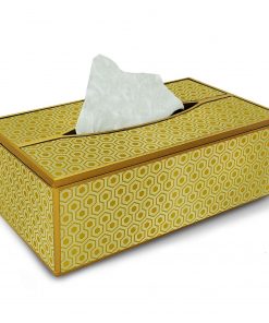 B08VYLT533 Home storage idea - Golden Art Deco - Rectangular Tissue Box Cover Holder, Home Organization Storage