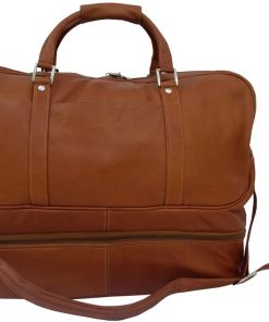 B002F69FXA Piel Leather False-Bottom Sports Bag, Saddle, One Size