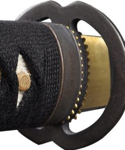B001GGOWCE Handmade Sword - Japanese Style Samurai Tanto Swords, Functional, Hand Forged, 1045 Carbon Steel, Heat Tempered, Full Tang, Sharp, Musashi Tsuba, Black Wooden Scabbard