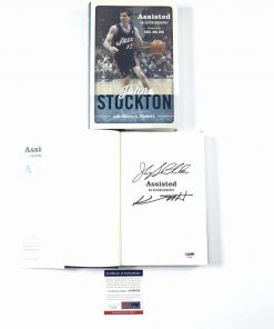 B08W2SWR6K Authentic Autographed John Stockton Book PSA/DNA Assisted Autobiography Utah