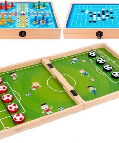 B08SMB8864 KATUEF 3 in 1 Foosball Fast Sling Puck Game, Table Game, gobang, Aeroplane Chess, Slingshot Board Game, Parent-Child Interaction, Family Gathering, Portable Kids Adult Toys
