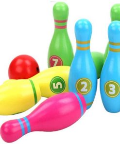 B08T1HSF44 Bowling Set Colourful Skittles Numbers Patterns Bowling Set Toys for Kids with 10 Pins 2 Balls Early Development Toy for Kids (Color : Multi-Colored, Size : One Size)