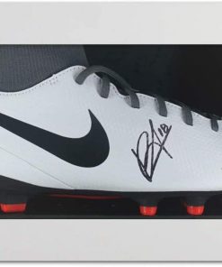 B08WWXY91S Bruno Fernandes Signed White Soccer Cleat. In Gift Box | Autographed Memorabilia