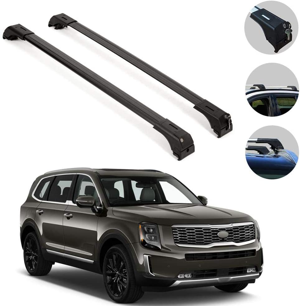 B0847PB875 OMAC Roof Rack Cross Bars Luggage Carrier Set Black Fits Kia ...