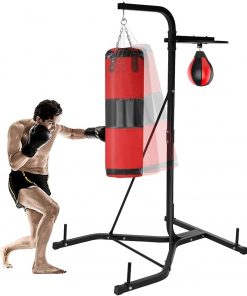 B08W48VLTG Heavy-Duty Punching Bags with Stand for Adults,Free Standing Boxing Bag with Rack,Speed Ball,Home Fitness Workout Machine for Men Strength Training,USA Fast Delivery