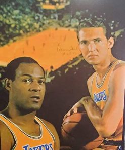 B08SLLCFTP Jerry West Autograph 30x40 Canvas Los Angeles Lakers Auto is Fading W/COA