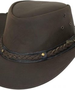 B009CF7K8Y Outback Trading Men's 1367 Wagga UPF 50 Breathable Leather Western Hat with Adjustable Chin Cord