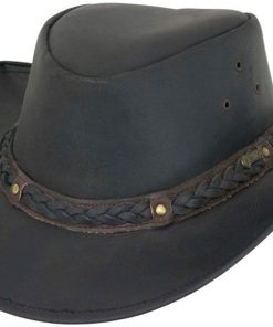 B009CF7N6I Outback Trading Men's 1367 Wagga UPF 50 Breathable Leather Western Hat with Adjustable Chin Cord