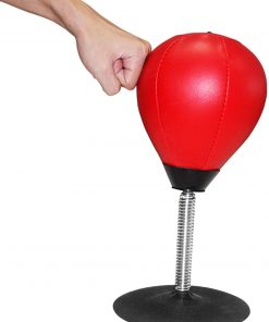 B08SVS3V17 ALX-Dec Punching Bag Set - Stress Buster Desktop Punching Bag - Heavy Duty Stress Relief Ball with Strong Suction Cup and Hand Pump, Gifts for Kids, Boss, Coworkers