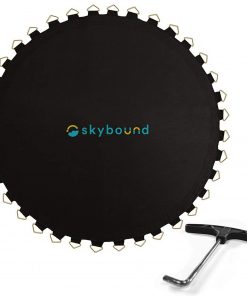 B0082R8HA8 SkyBound Replacement Trampoline Mat, Fits 14ft Frames w/Spring Tool and Durable V-Rings, Bounce Safely with Extra Rows of Stitching