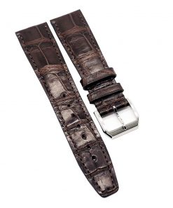 B08SJXGDBX 21mm Brunette Brown Alligator Leather Watch Strap For IWC