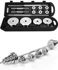 B08SHSBBGX XINQITE 110 LBs Adjustable Dumbbells Barbell Weights Set with Bar, Home Gym Lifting Dumbbells Strength Training Equipment, for Indoor Body Workout Fitness