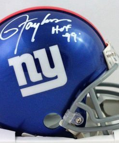 B08V96TKHX Lawrence Taylor Autographed New York Giants Mini Helmet w/HOF - Beckett W Auth White