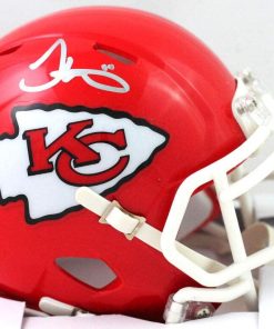 B08SSRZKBS Tyreek Hill Autographed Kansas City Chiefs Speed Mini Helmet - JSA W Auth Silver