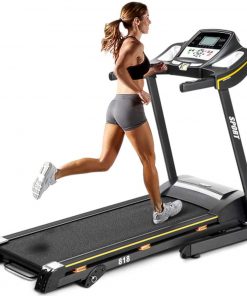 B08RXYW7T3 Folding Electric Treadmill Motorized Running Machine with Manual Incline and Hydraulic Rod Mechanism for Home Gym Cardio Training