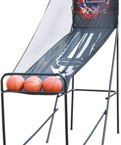 B08RWZQB71 HYDT Foldable Basketball Arcade Game, Electronic Single Shot w/3 Balls and LED Scoring, Indoor Basketball Game for Kids/Adults