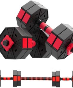 B08W45WW2T Adjustable Dumbbell Barbell Weight Pair, Free Weights Dumbbells 2 in 1 Sets with Connector, for Adults Women Men Workout Fitness, Home Gym Office Exercise Training Equipment