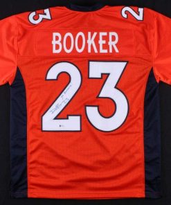 B08W2MRCQF Authentic Autographed Devontae Booker Broncos Jersey Inscribed Go Broncos (Beckett COA)