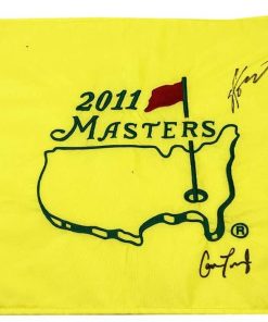 B08W2LNH8J Authentic Autographed Cameron Tringale 2011 Masters Flag ~ Certified