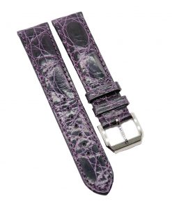 B08SQNN21K 20mm Waxed Violet Alligator Leather Watch Strap
