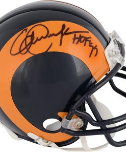 B008WFYZOC Eric Dickerson Los Angeles Rams Throwback Autographed Riddell Mini Helmet with"HOF 99" inscription - Autographed NFL Mini Helmets