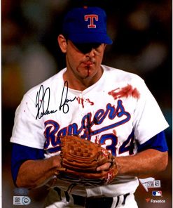 B001H8VB8O Nolan Ryan Texas Rangers Autographed 8" x 10" Bloody Lip Black Ink Photograph - Autographed MLB Photos