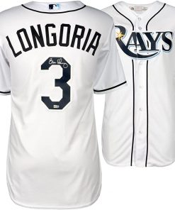 B007G64SV8 Evan Longoria Tampa Bay Rays Autographed Majestic Replica White Jersey - Autographed MLB Jerseys